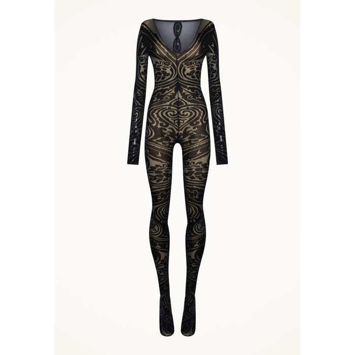 Tuta aderente Paisley Tattoo Catsuit