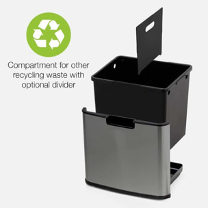 Poubelle automatique tri sélectif NARVIK noir 75L