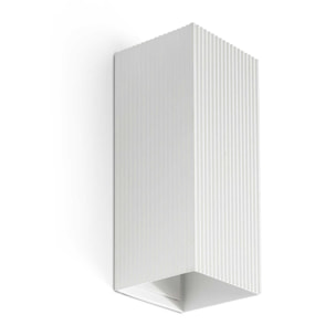 LUNE 2L Applique carré blanche cannelée