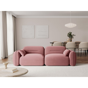 Canapé modulable "Sydney" 3 places en velours saumon