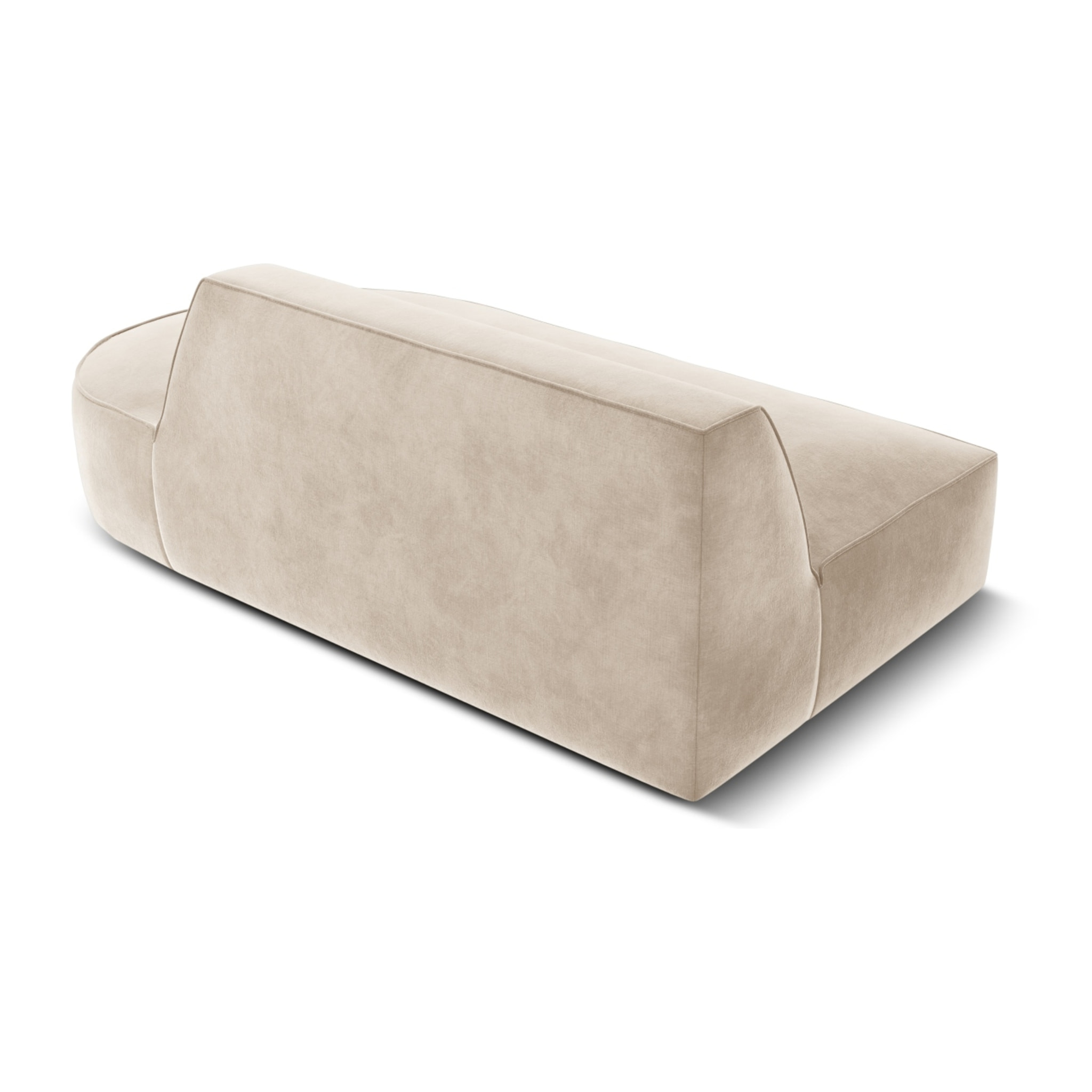 Canapé modulable droit "Charles" 2 places en velours beige clair