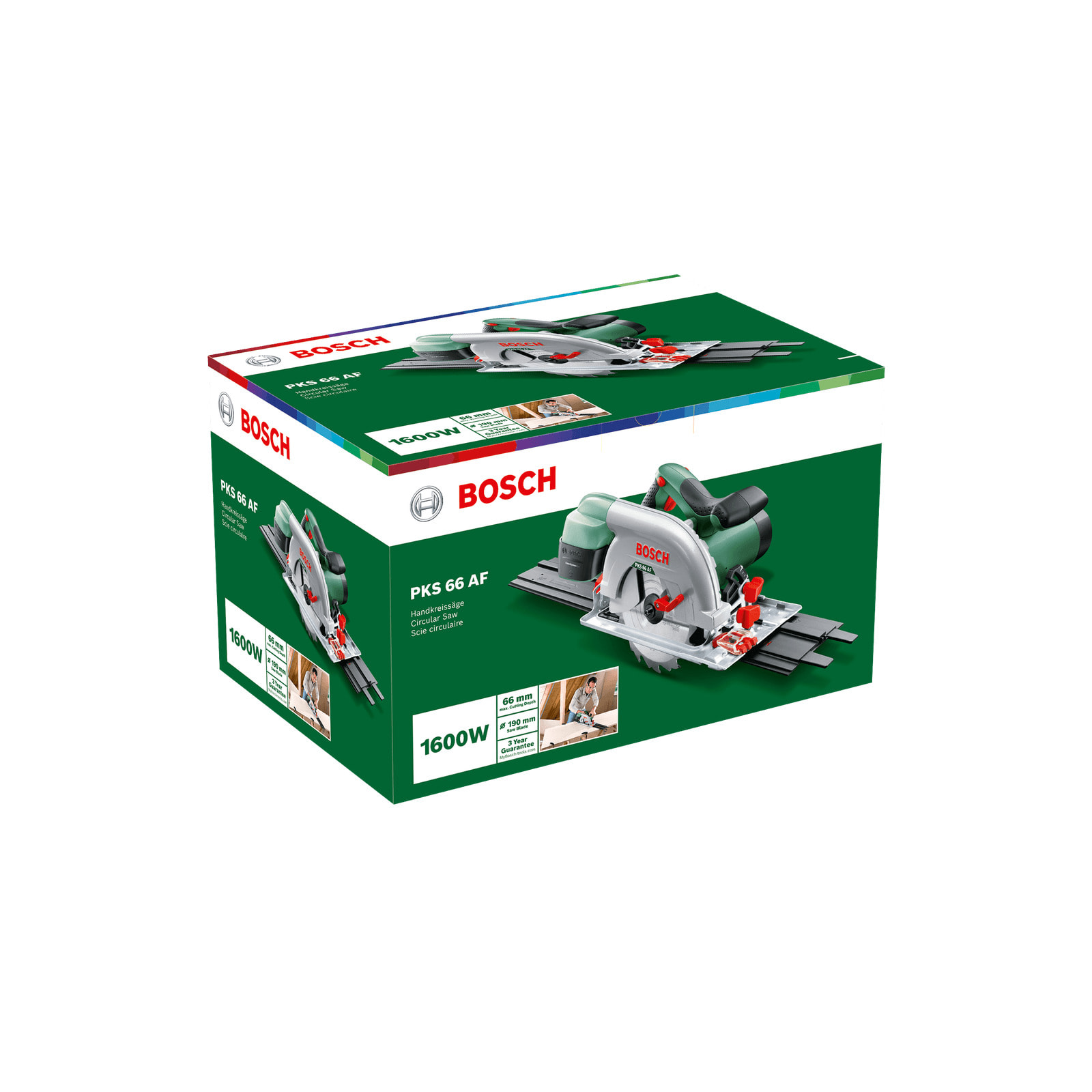 Sierra circular PKS 66 AF BOSCH + Carril guía - 603502000