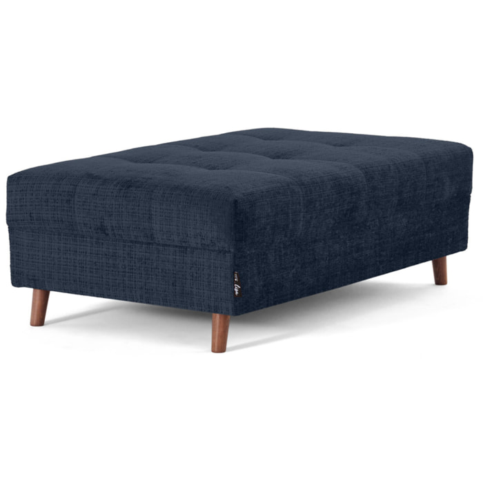 Rune - pouf en velours texturé - Bleu