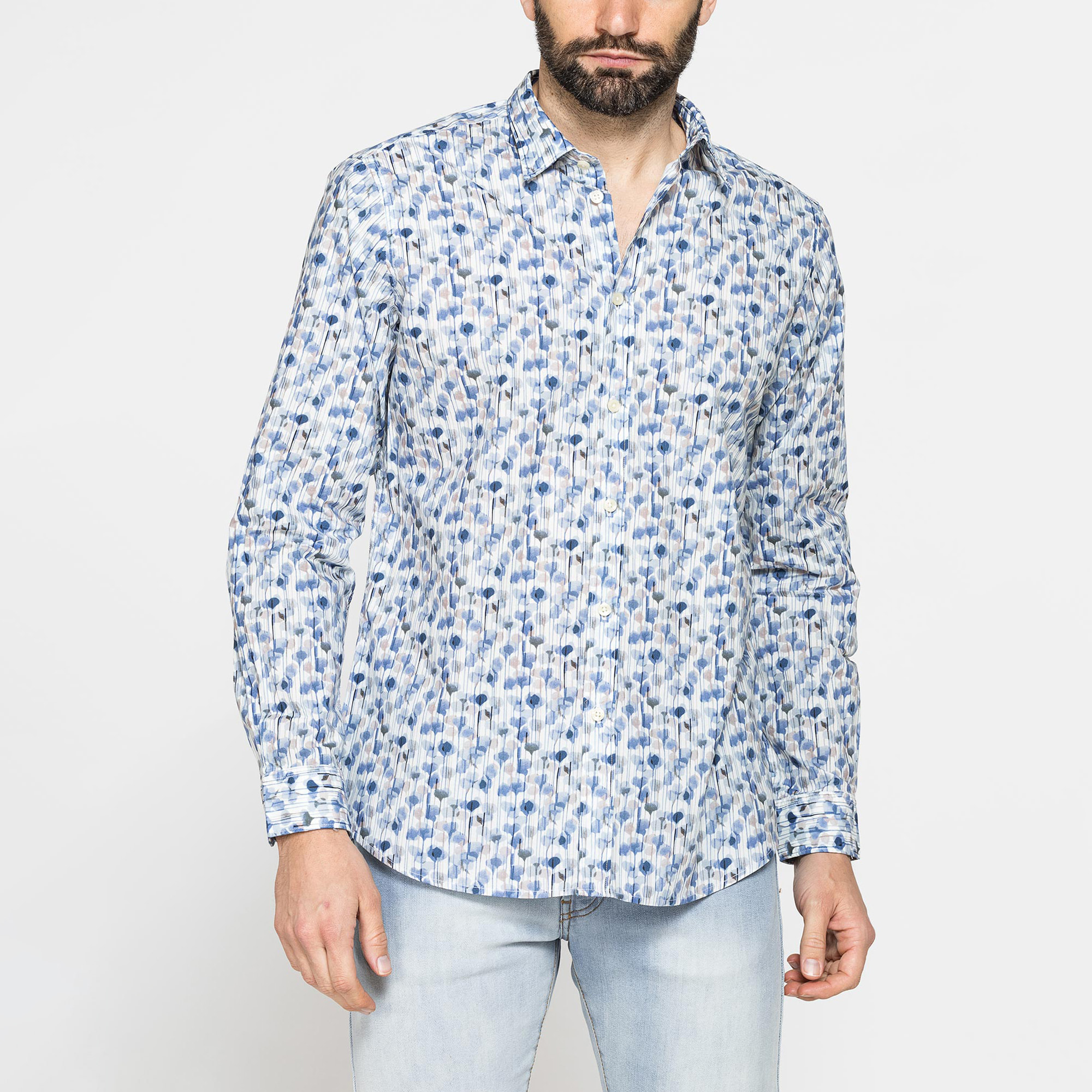 CAMICIA ESTIVA IN COTONE LEGGERO CON COLLO ITALIANO