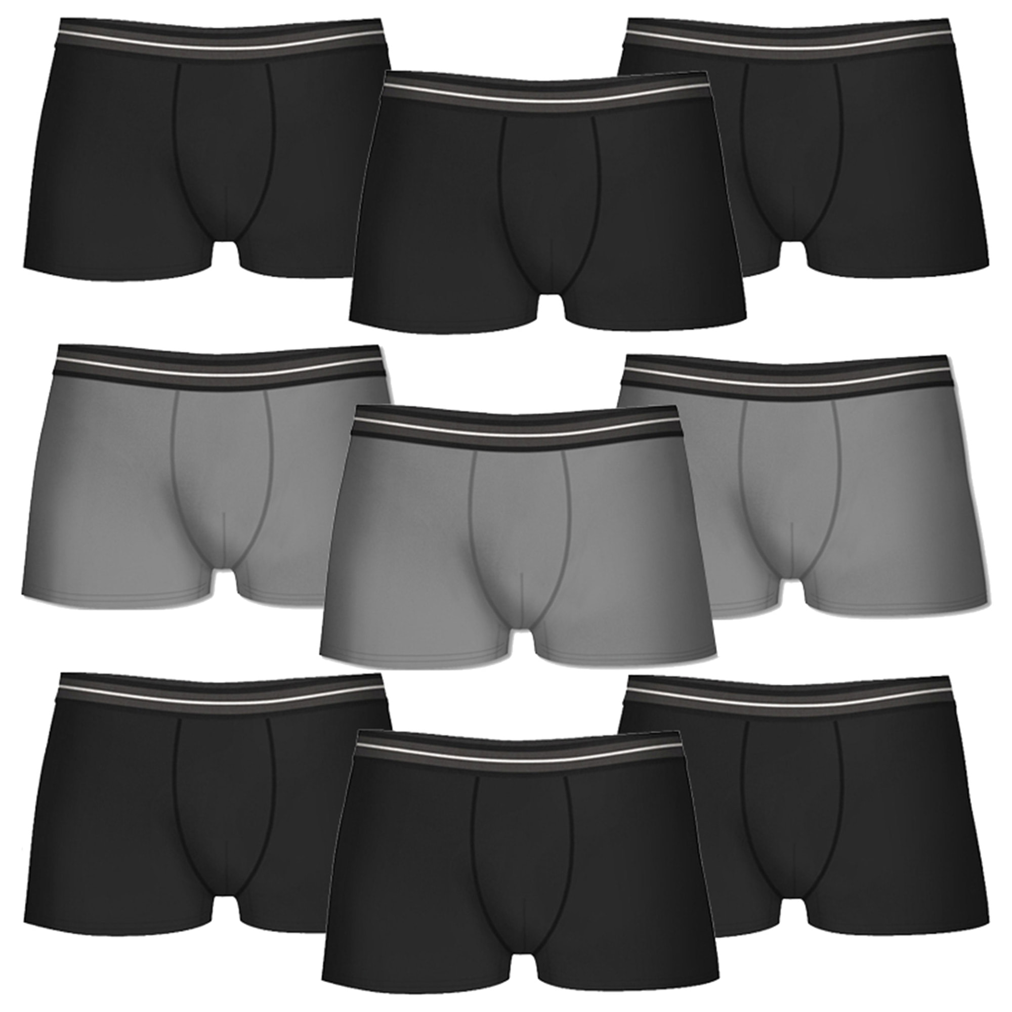 Pack 9 calzoncillos MARGINAL en color negro y gris para hombre