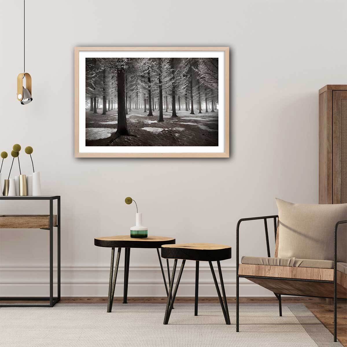 Affiche deco ""debut d'hiver"" Affiche sous cadre bois