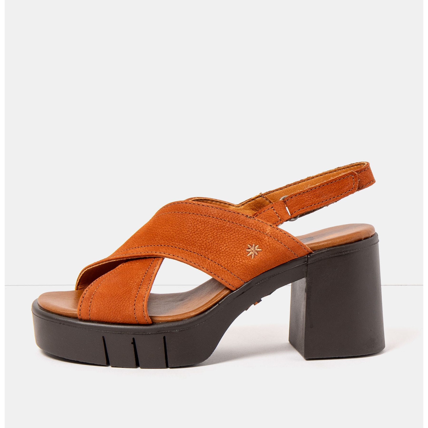 Sandalias con tacón 1990 NOBUCK DARK ORANGE-BROWN / EIVISSA color Dark orange-brown