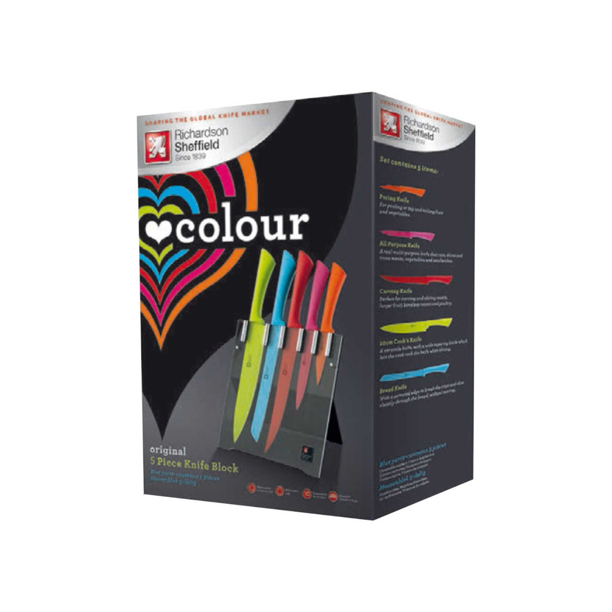 Love Colours - Bloque de 5 cuchillos