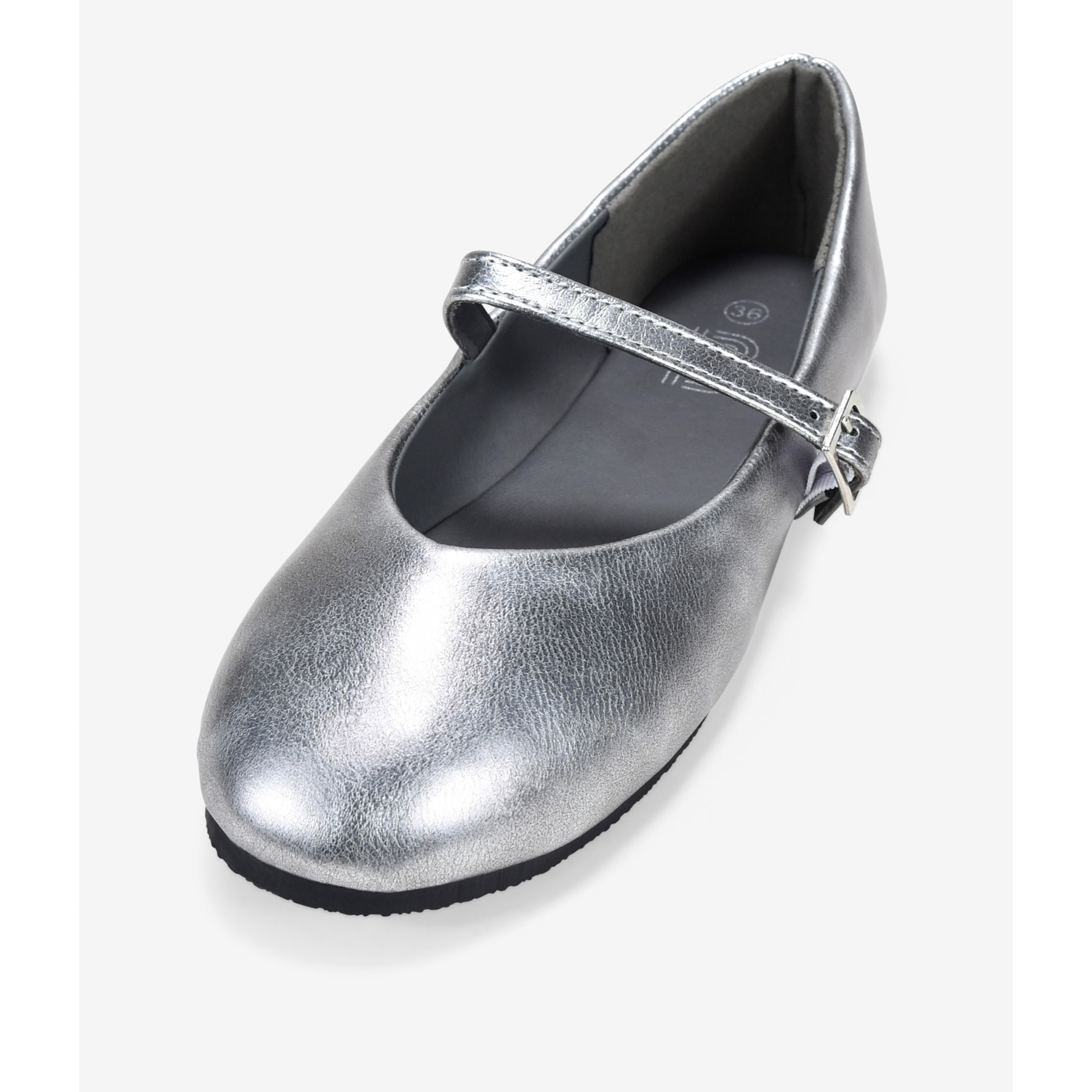 Bailarinas plateadas con hebilla