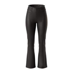 WR.UP mini flare similpelle vita alta con dettagli incrocio