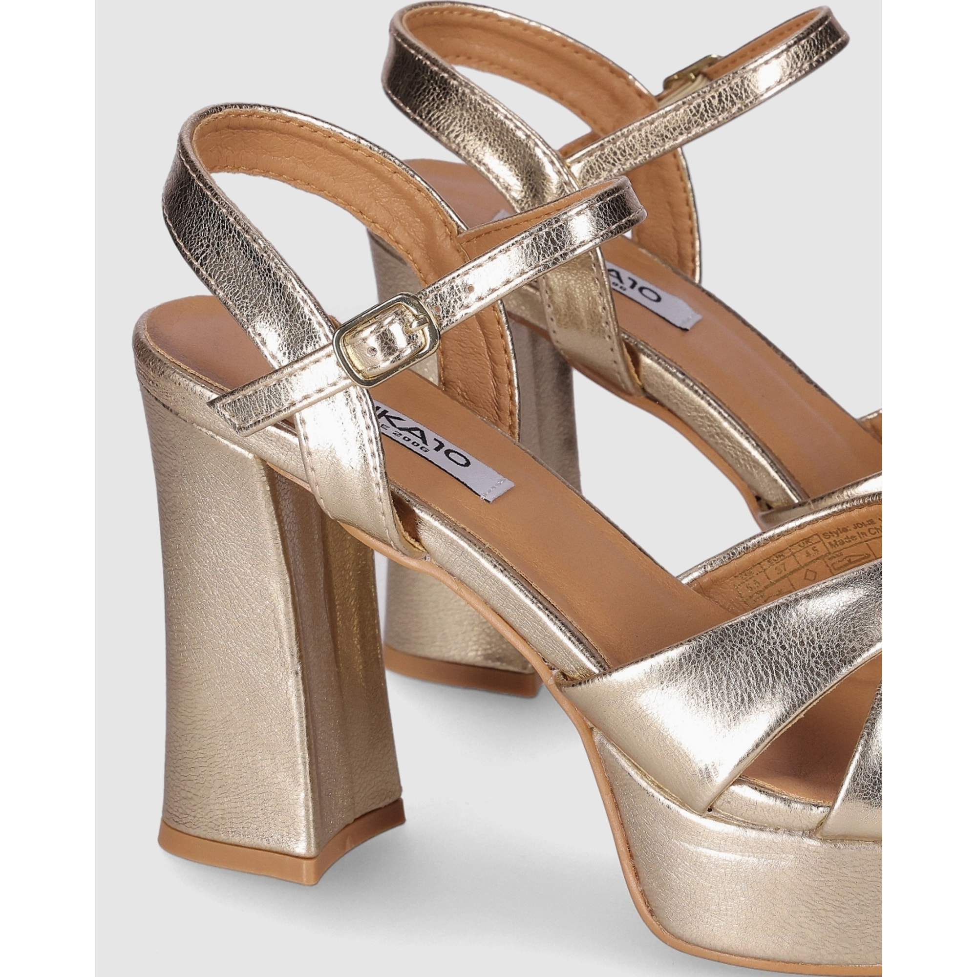 Sandalias - Oro - Tacón: 10 cm