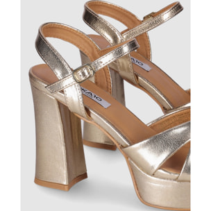 Sandalias - Oro - Tacón: 10 cm