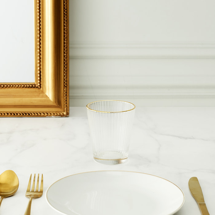 Lot De 6 Verres Stries Liseret Gold 35cl