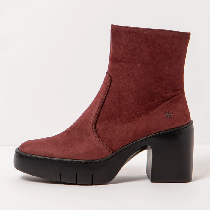 Botines con tacón 1656 NOBUCK BURDEOS/SOFIA color Burdeos