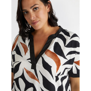 Fiorella Rubino - Blusa con estampado de follaje - Negro