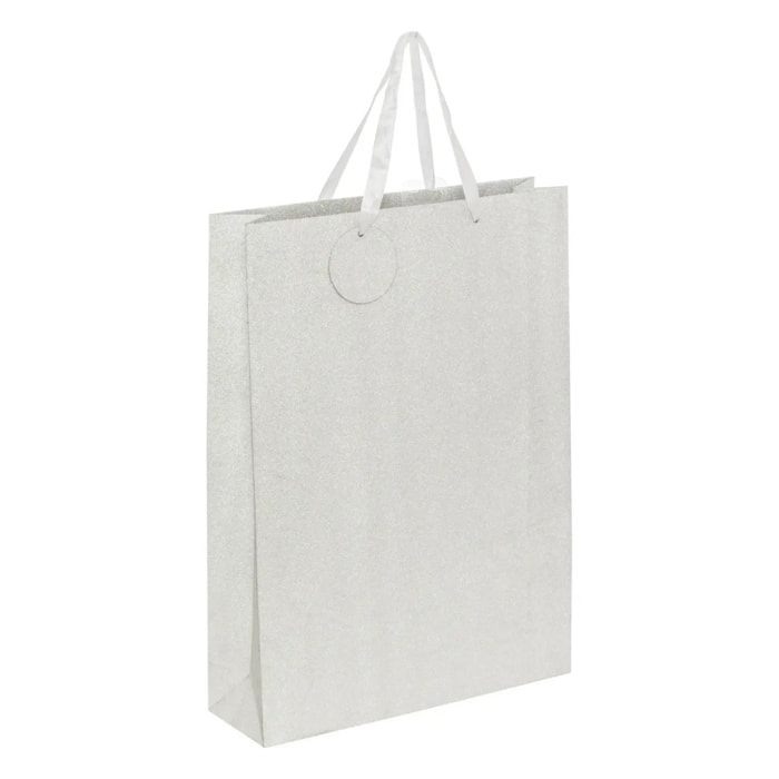Sac cadeau paillettes grande taille argent
