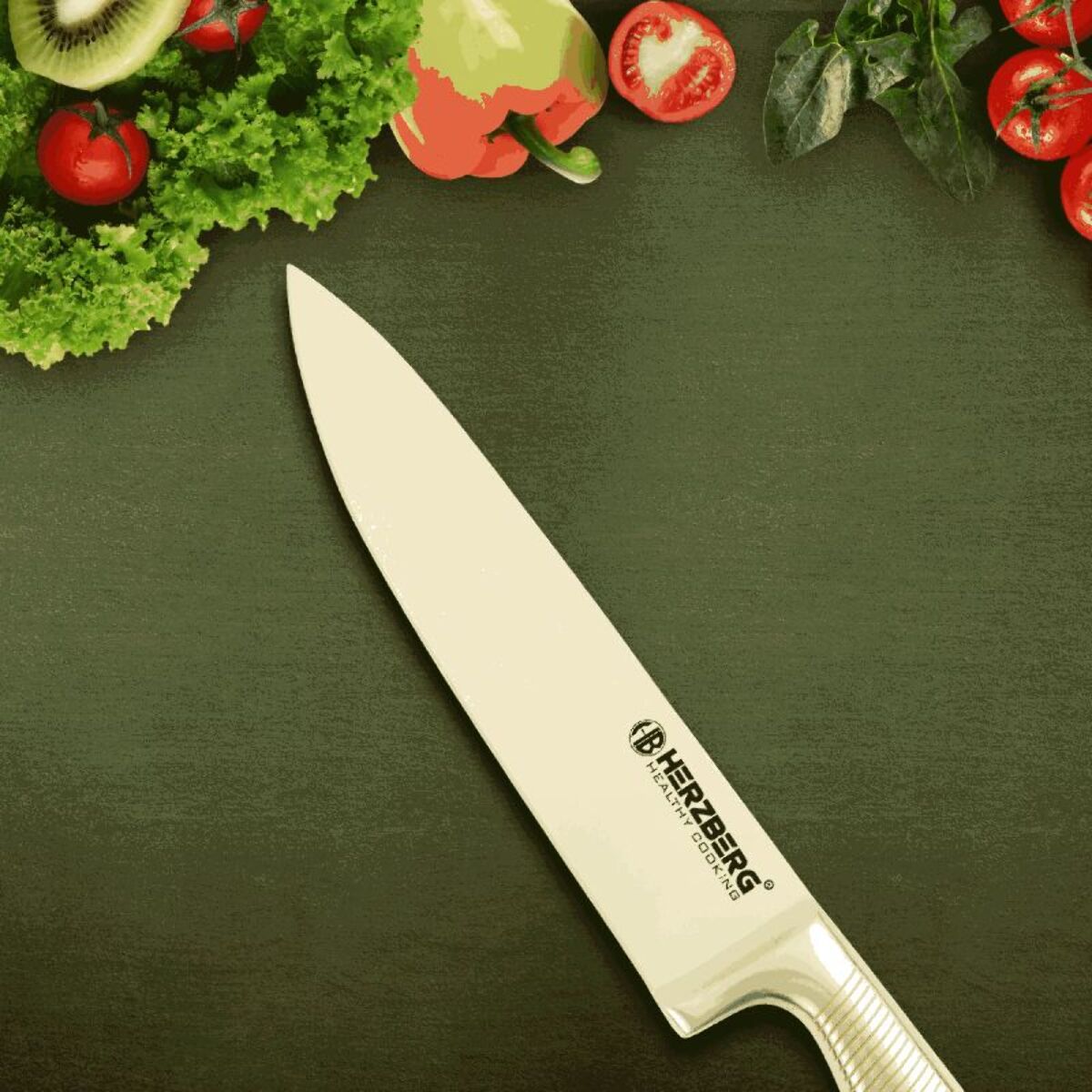 Set de couteaux 8 Pièces Jaune Herzberg HGSKN8-YEL