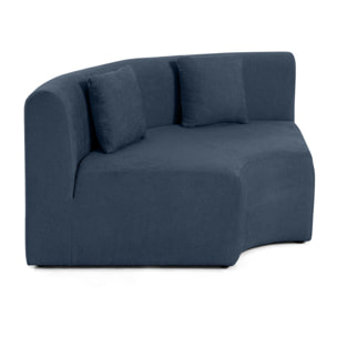 Ikare - module d'assise d'angle réversible - en tissu - Bleu