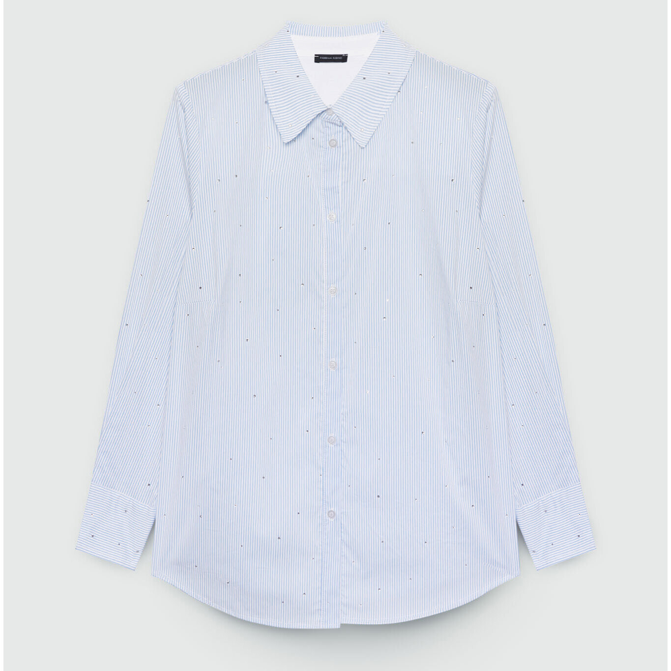 Fiorella Rubino - Camisa de rayas con pedrería - Light - blue