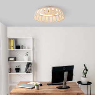 Forlight Mim - Ventilador de Techo con Lámpara LED sin Aspas con Pantalla de Cuerda Trenzada 6 Velocidades Luz Regulable