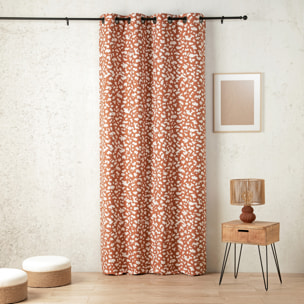 Rideau thermique et phonique obscurcissant jacquard face polaire - Terracotta