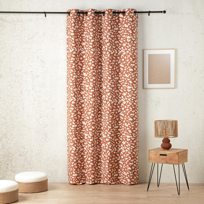 Rideau thermique et phonique obscurcissant jacquard face polaire - Terracotta