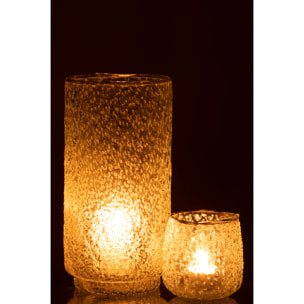 J-Line photophore Bord - verre - or/transparent - large