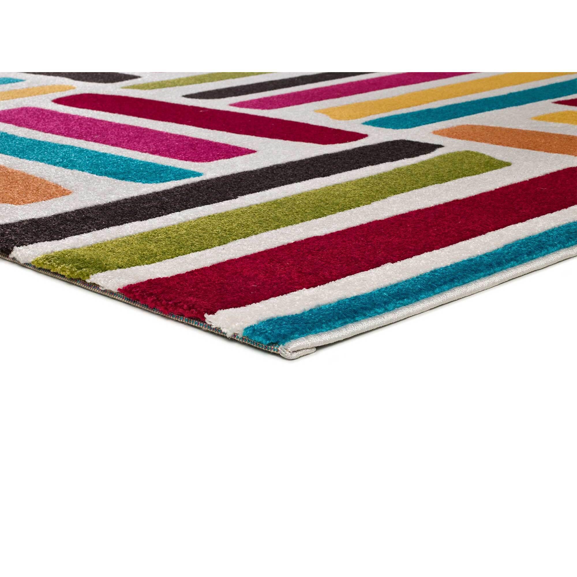 BOUNTY Alfombra geométrica multicolor, varias medidas disponibles.