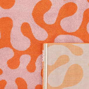 GROOVY - Tapis rétro coloré à motif abstrait - Confortable et moelleux - Rose