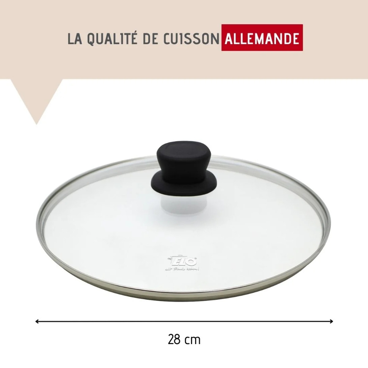 Poêle à frire 28 cm avec couvercle en verre Elo Smart Life