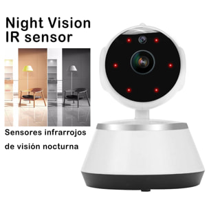 Cámara IP Wifi motorizada 360° HD 720P, visión nocturna, detector de movimiento