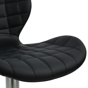 Lot de 2 chaises de bar réglables 53/74 cm en cuir synthétique noir - Mazzia