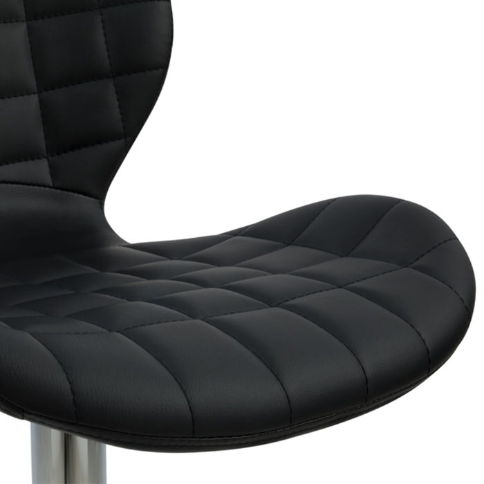 Lot de 2 chaises de bar réglables 53/74 cm en cuir synthétique noir - Mazzia