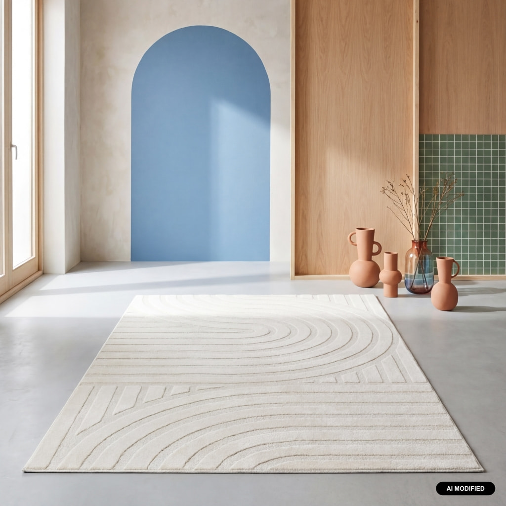 Tapis intérieur motifs arches crème BLAKE