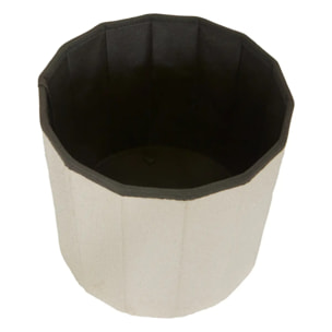 Pouf Fink rond pliable D.38cm blanc