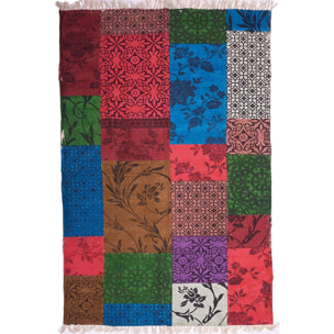 Tapis artisanal Kilim sans velours BIKO motif ethnique