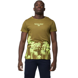 T-shirt a maniche corte stampata Leone Beach