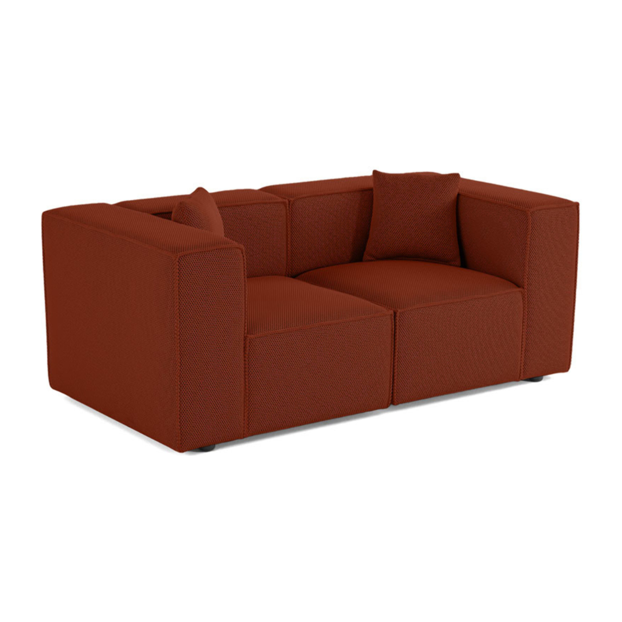 Arty - canapé modulable 2 places - en tissu mailles 3D - Terracotta