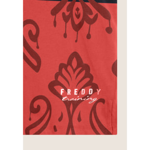 Canotta floreale svasata in jersey leggero