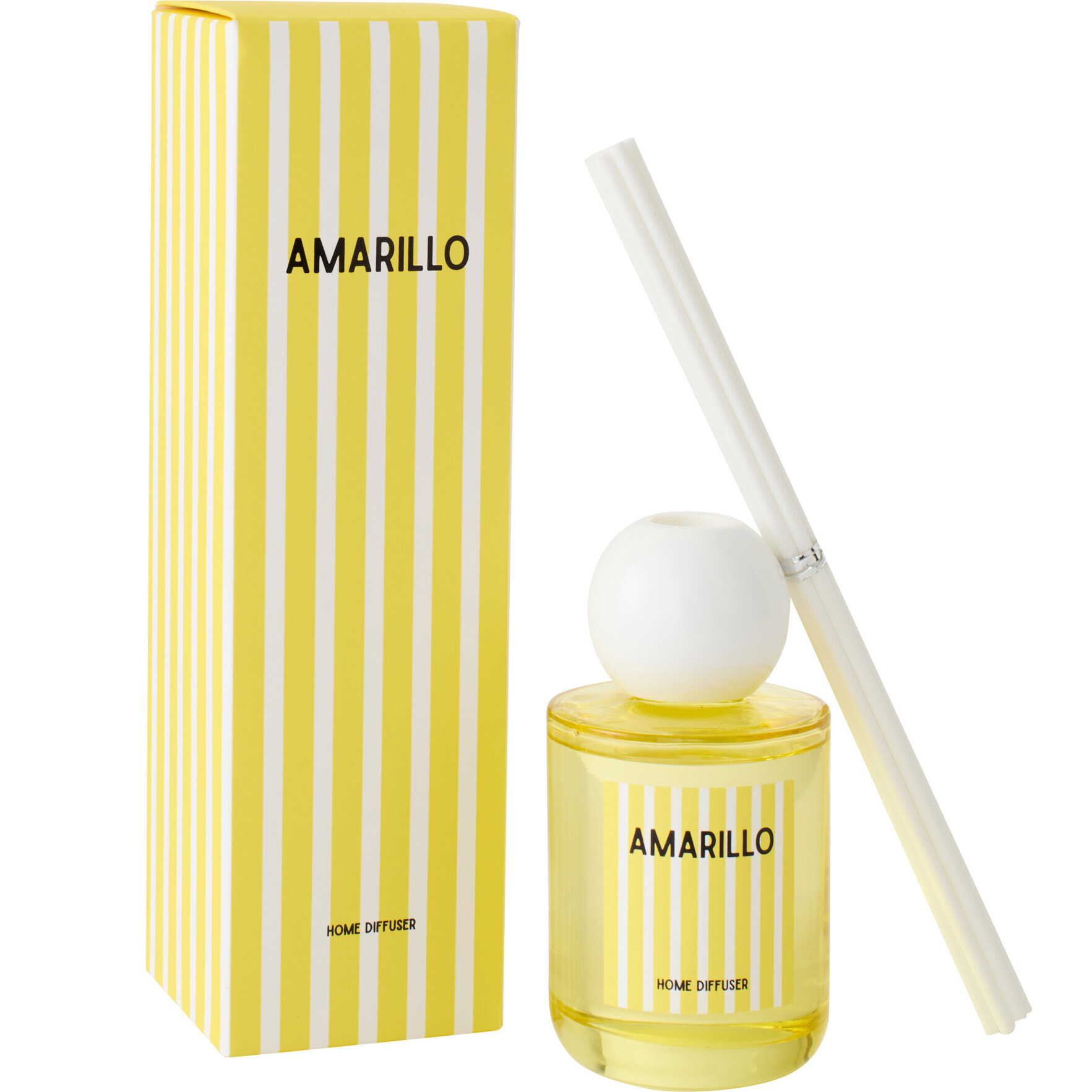 J-Line Bâtonnets parfumés Amarillo Solvant - Citrus Sense - verre - jaune - small