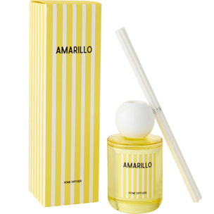 J-Line Bâtonnets parfumés Amarillo Solvant - Citrus Sense - verre - jaune - small
