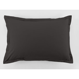 Lot De 2 Taies D'oreiller 100% Coton 57fils Gris FoncÉ