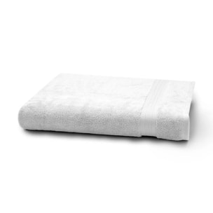 Drap de bain pur coton 550 g/m² uni blanc Elea blanc