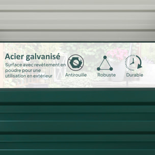 Lot de 2 carrés potagers dim. 60 x 60 x 30 cm tôle d'acier ondulé vert