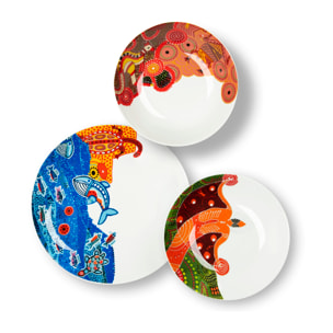 Service de table 18 pièces Excelsa – Australian, Porcelaine Multicolore
