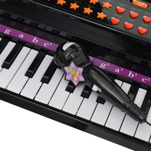 Piano à queue électronique 37 touches multifonctions avec micro haut parleur noir