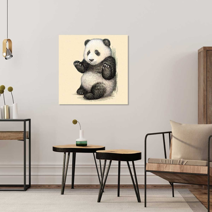 Tableau enfant Affiche illustration vintage panda Toile imprimée