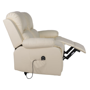 Armand - Canapé 2 places relax électrique en simili - Beige