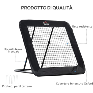 HOMCOM Rebounder Pieghevole e Regolabile da Esterno per Calcio, Baseball e Pallavolo, 128x118x108-120 cm, Nero