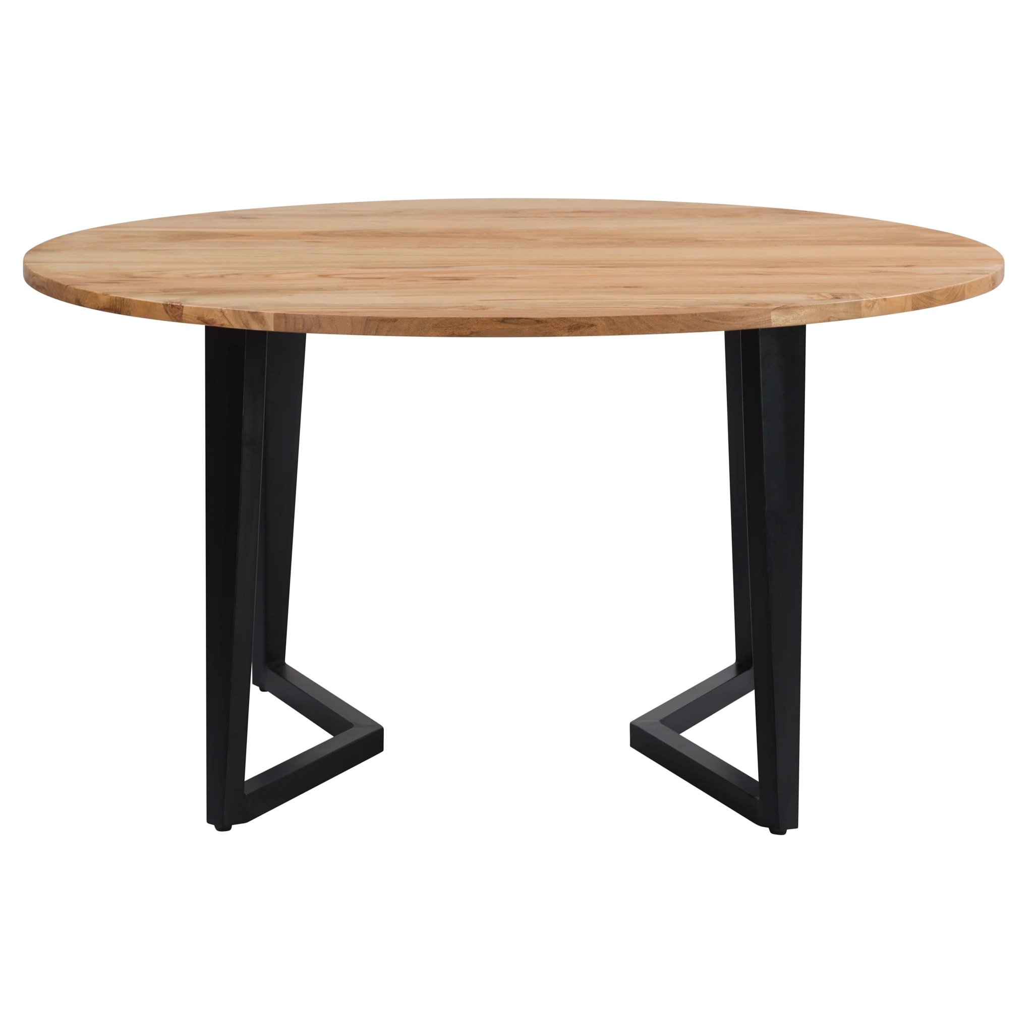 Table ronde 6 personnes en bois d'acacia et métal 140 cm - Moorea